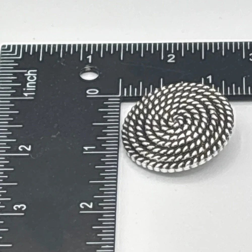 Vintage Western Germany Scarf Clip Women OS Silver Tone Concentric Rope Textured